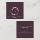 Moderner Eleganter Champagner Abstrakt Beauty Styl Quadratische Visitenkarte (Vorne/Hinten)