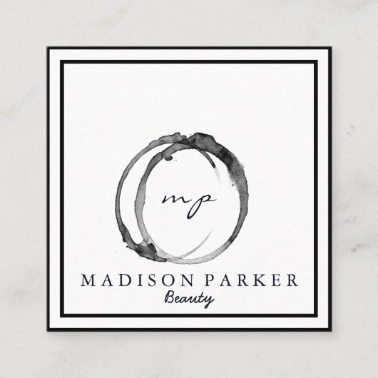 Moderner Eleganter Champagner Abstrakt Beauty Styl Quadratische Visitenkarte (Vorderseite)