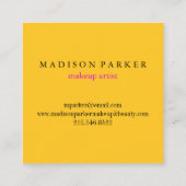 Moderner Eleganter Champagner Abstrakt Beauty Styl Quadratische Visitenkarte (Rückseite)