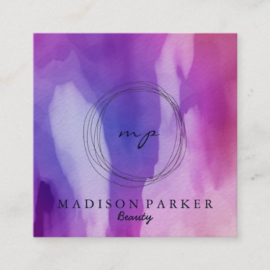 Moderner Eleganter Champagner Abstrakt Beauty Styl Quadratische Visitenkarte (Vorderseite)