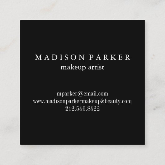 Moderner Eleganter Champagner Abstrakt Beauty Styl Quadratische Visitenkarte (Rückseite)