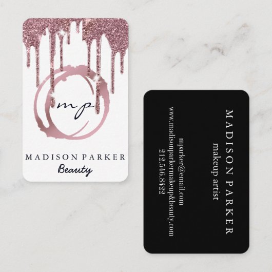 Moderner Eleganter Champagner Abstrakt Beauty Styl Visitenkarte (Vorne/Hinten)