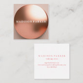 Moderner Eleganter Champagner Glitzer Beauty Styli Quadratische Visitenkarte (Vorne/Hinten)