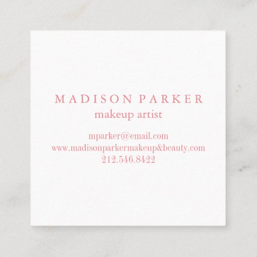 Moderner Eleganter Champagner Glitzer Beauty Styli Quadratische Visitenkarte (Rückseite)