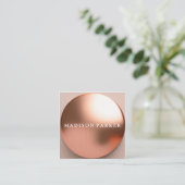 Moderner Eleganter Champagner Glitzer Beauty Styli Quadratische Visitenkarte (Stehend Vorderseite)