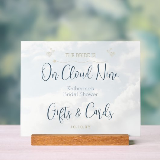 Moderner Eleganter Chic am Cloud Nine Brautparty Acrylschild (Neutral)