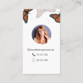 Moderner Eleganter Chic Butterflies Nature QR Code Visitenkarte (Rückseite)