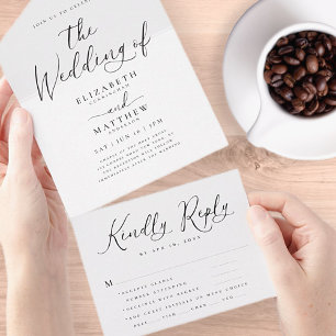 Moderner Eleganter Chic Einfache Minimalistische H All In One Einladung