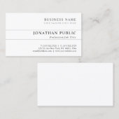 Moderner eleganter Chic-sauberes schlichtes Visitenkarte (Vorne/Hinten)