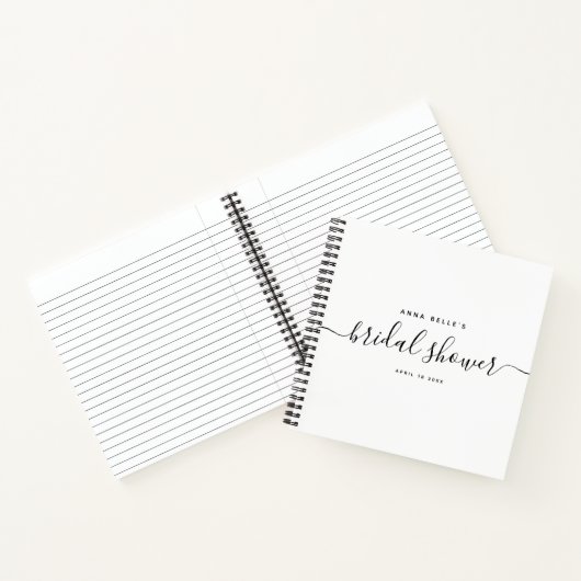 Moderner Eleganter Chic Script Brautparty Gast Notizblock (Innenseite)