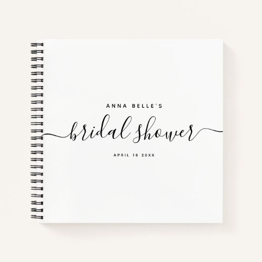 Moderner Eleganter Chic Script Brautparty Gast Notizblock (Vorderseite)
