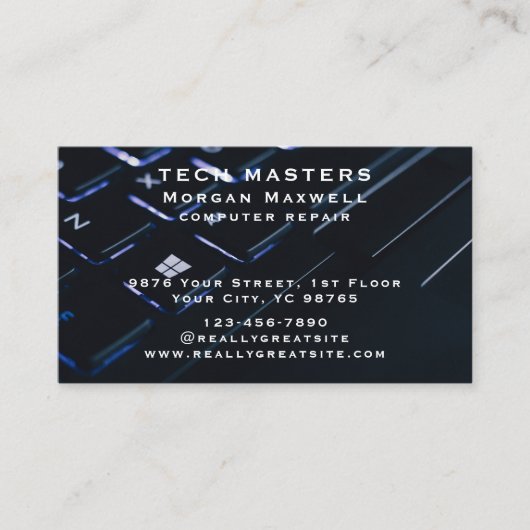 Moderner eleganter Computer-Reparaturcode qr Visitenkarte (Vorderseite)