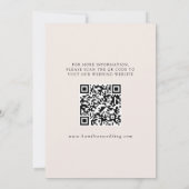 Moderner Eleganter Creme 3 Foto QR Code Save The Date (Rückseite)