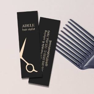 Moderner eleganter dunkelgrauer Pastell Scissors Mini Visitenkarte