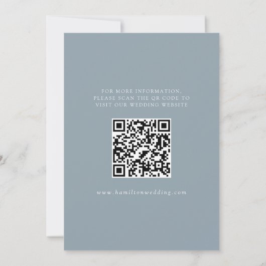 Moderner Eleganter Dusty Blue 3 Foto QR Code Save The Date (Rückseite)