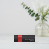 Moderner eleganter einfacher roter schwarzer mini visitenkarte (Stehend Vorderseite)