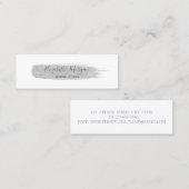 Moderner Eleganter, einfacher, silberner Glitzer P Mini Visitenkarte (Vorne/Hinten)