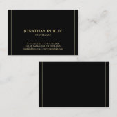 Moderner, eleganter, einfacher Template Gold Text Visitenkarte (Vorne/Hinten)