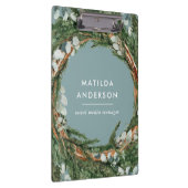 Moderner eleganter eukalyptus-botanischer Kranz Klemmbrett (Rechts)