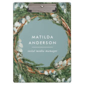 Moderner eleganter eukalyptus-botanischer Kranz Klemmbrett (Vorderseite)