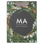 Moderner eleganter eukalyptus-botanischer Kranz Klemmbrett (Vorderseite)