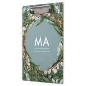 Moderner eleganter eukalyptus-botanischer Kranz Klemmbrett (Links)