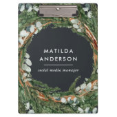 Moderner eleganter Eukalyptus-botanischer Kranz Klemmbrett (Vorderseite)