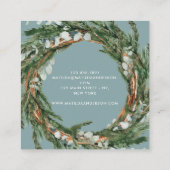 Moderner eleganter Eukalyptus-botanischer Kranz Quadratische Visitenkarte (Rückseite)