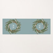 Moderner eleganter eukalyptus-botanischer Kranz Yogamatte (Rückseite (Horizontal))