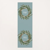 Moderner eleganter eukalyptus-botanischer Kranz Yogamatte (Vorderseite)