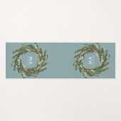 Moderner eleganter eukalyptus-botanischer Kranz Yogamatte (Vorderseite (Horizontal))