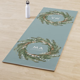 Moderner eleganter eukalyptus-botanischer Kranz Yogamatte
