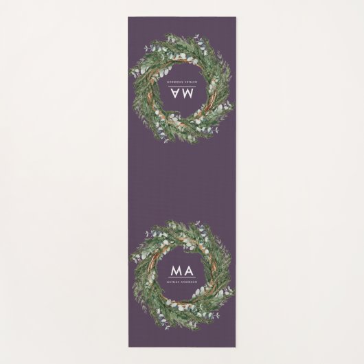 Moderner eleganter eukalyptus-botanischer Kranz Yogamatte (Vorderseite)