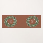 Moderner eleganter eukalyptus-botanischer Kranz Yogamatte (Rückseite (Horizontal))