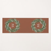 Moderner eleganter eukalyptus-botanischer Kranz Yogamatte (Vorderseite (Horizontal))