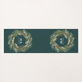 Moderner eleganter eukalyptus-botanischer Kranz Yogamatte (Rückseite (Horizontal))