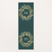 Moderner eleganter eukalyptus-botanischer Kranz Yogamatte (Vorderseite)