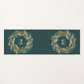 Moderner eleganter eukalyptus-botanischer Kranz Yogamatte (Vorderseite (Horizontal))