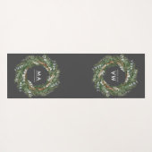 Moderner eleganter eukalyptus-botanischer Kranz Yogamatte (Rückseite (Horizontal))