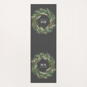 Moderner eleganter eukalyptus-botanischer Kranz Yogamatte (Rückseite)