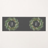 Moderner eleganter eukalyptus-botanischer Kranz Yogamatte (Vorderseite (Horizontal))