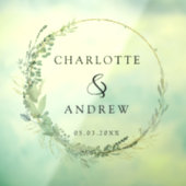 Moderner, eleganter Eukalyptus, Hochzeit Fensteraufkleber (Blatt 3)