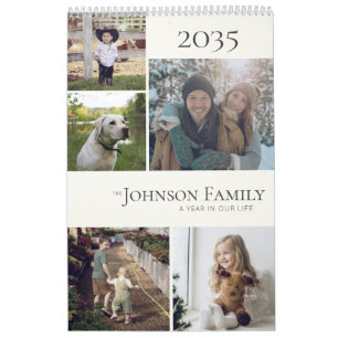 Moderner eleganter Familien-Fotokalender Kalender