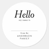 Moderner, eleganter Familienname Runder Aufkleber (Vorderseite)