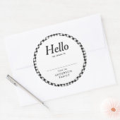 Moderner, eleganter Familienname Runder Aufkleber (Umschlag)