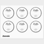 Moderner, eleganter Familienname Runder Aufkleber (Blatt)