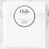 Moderner, eleganter Familienname Runder Aufkleber (Tasche)