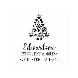 Moderner, eleganter Familienname Weihnachten Permastempel