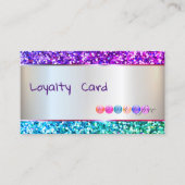 Moderner eleganter, farbenfroher Glitzer gestreift Treuekarte (Vorderseite)