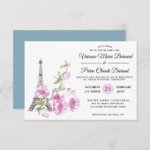 Moderner, eleganter Florentiner Zielort Eiffelturm Einladung (Vorne/Hinten)